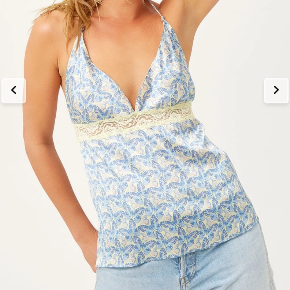 NWT Frankies Bikinis Miriam Silk Top size L